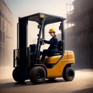 Heavy-duty Forklift in Industrial Warehouse