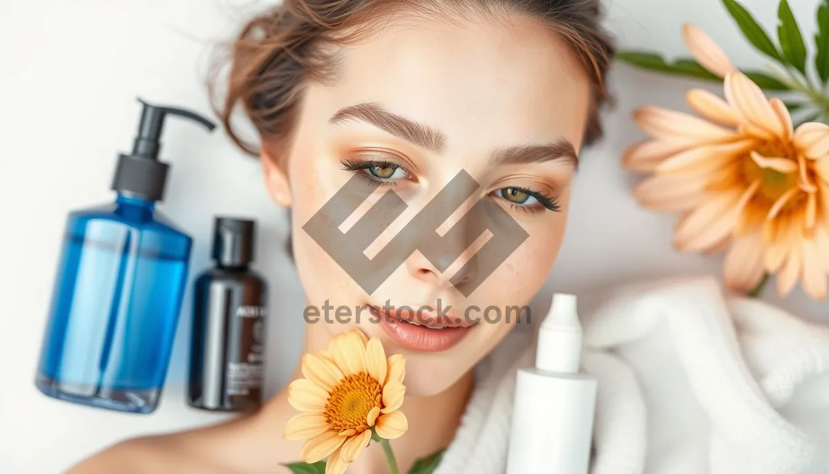 Picture of Attractive woman smiling with natural and fresh makeup