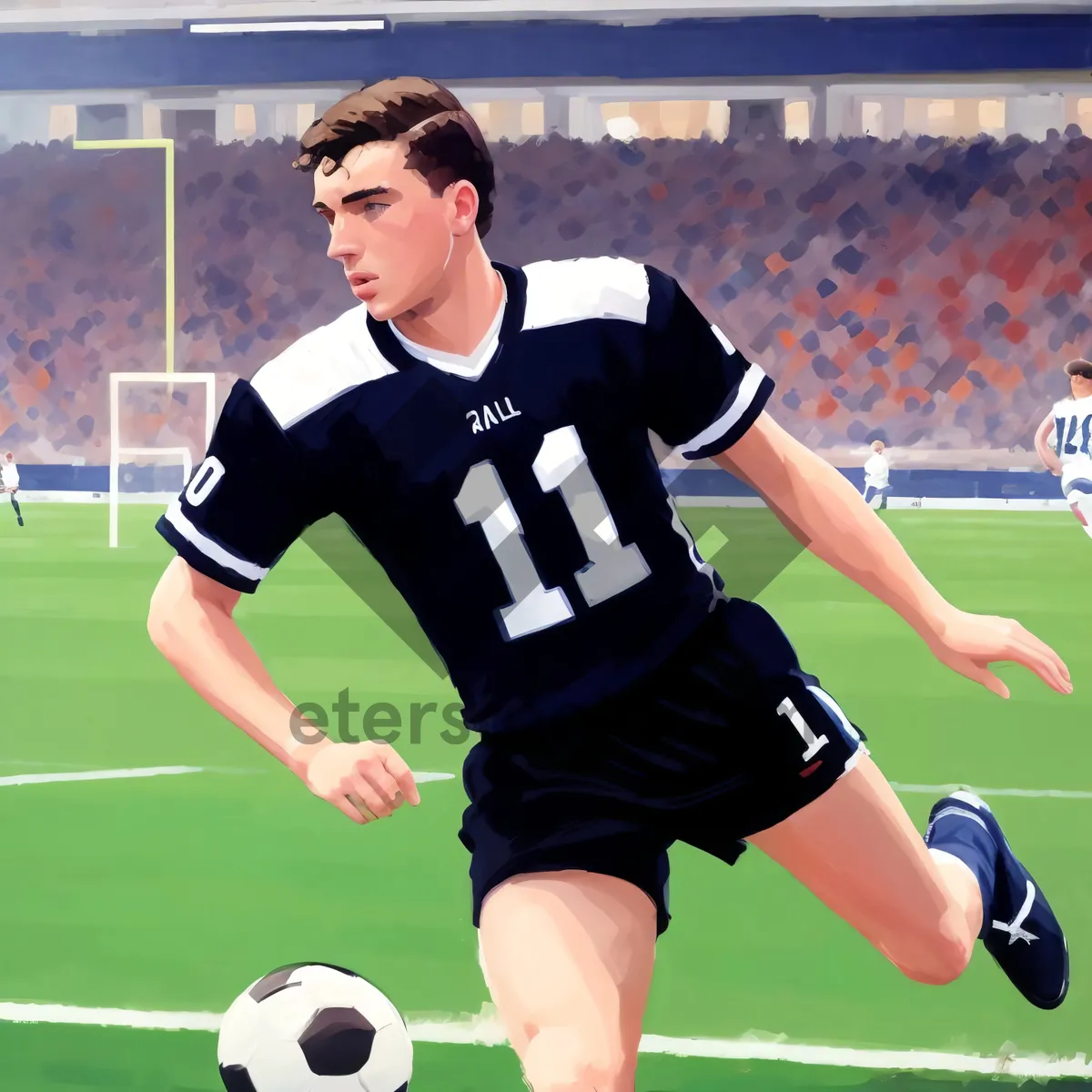 Picture of Dynamic Soccer Player on Green Field