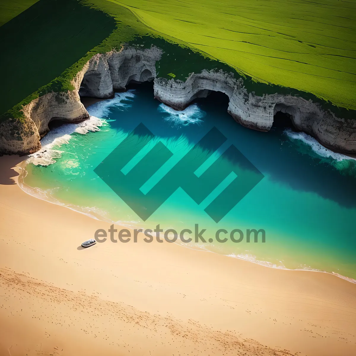 Picture of Tropical Beach Paradise: Sky, Sand, and Sea