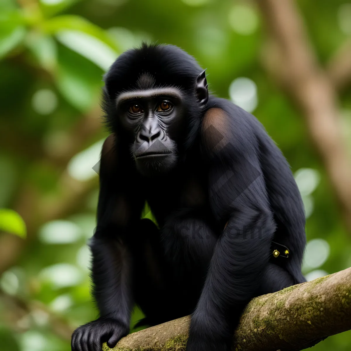 Picture of Wild Primate Swing in Natural Jungle Habitat