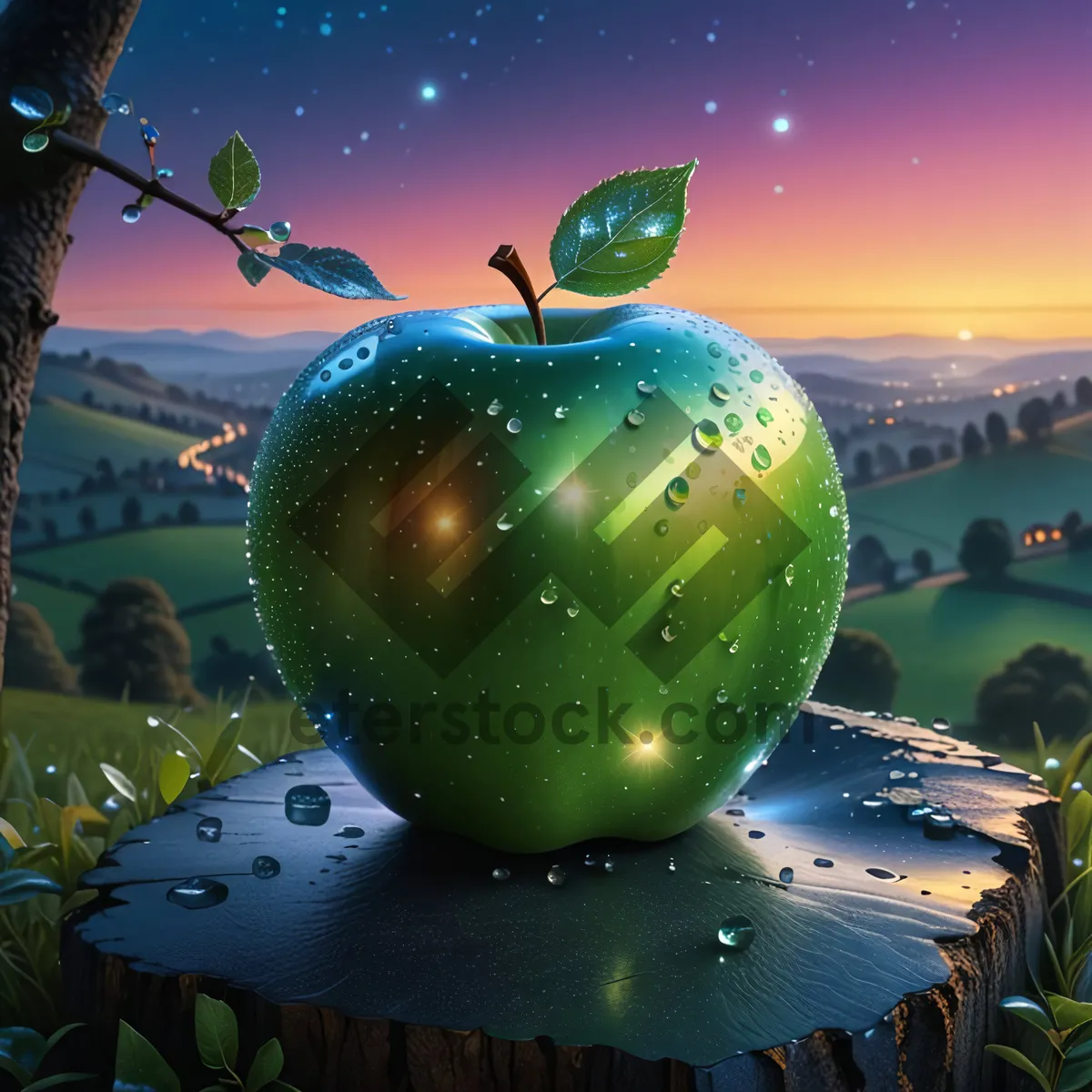 Picture of Winter Holiday Tree Decoration Ornament Apple Piggy Bank
