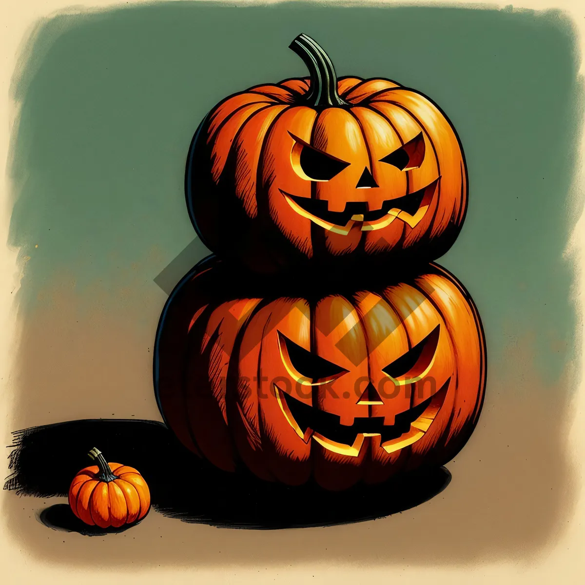 Picture of Spooky Pumpkin Jack-O'-Lantern Decoration