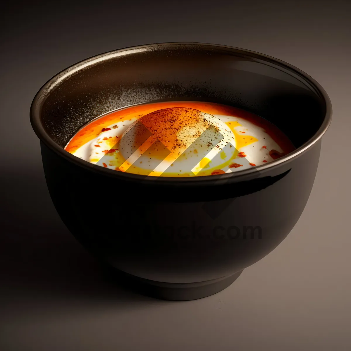 Picture of Steaming Soup Bowl with Fresh Herbs