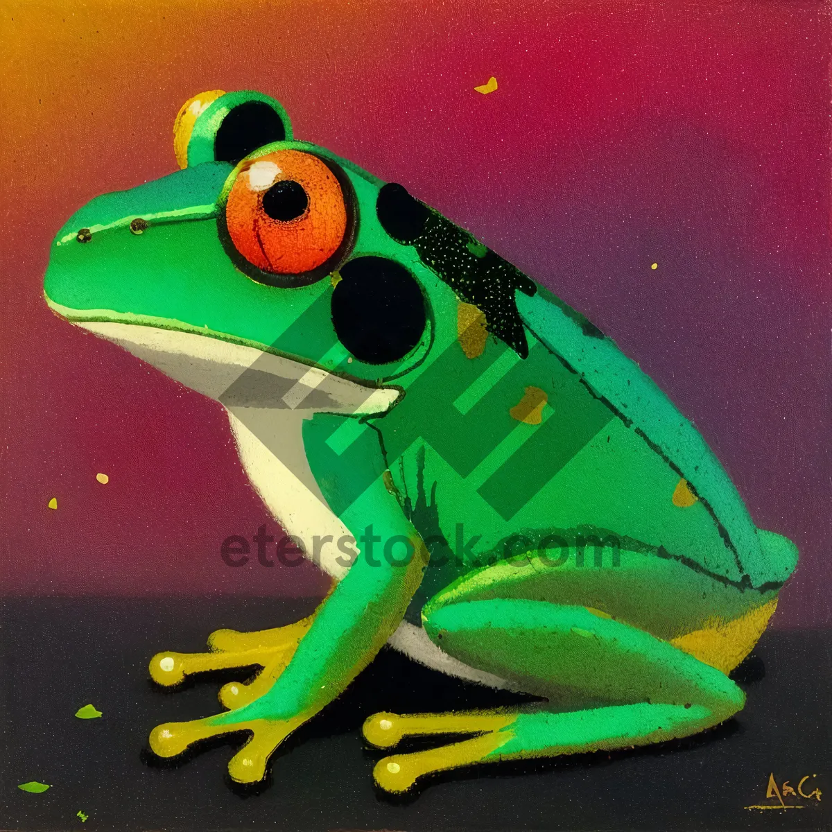 Picture of Orange Eyed Tree Frog - Wildlife Abstraction