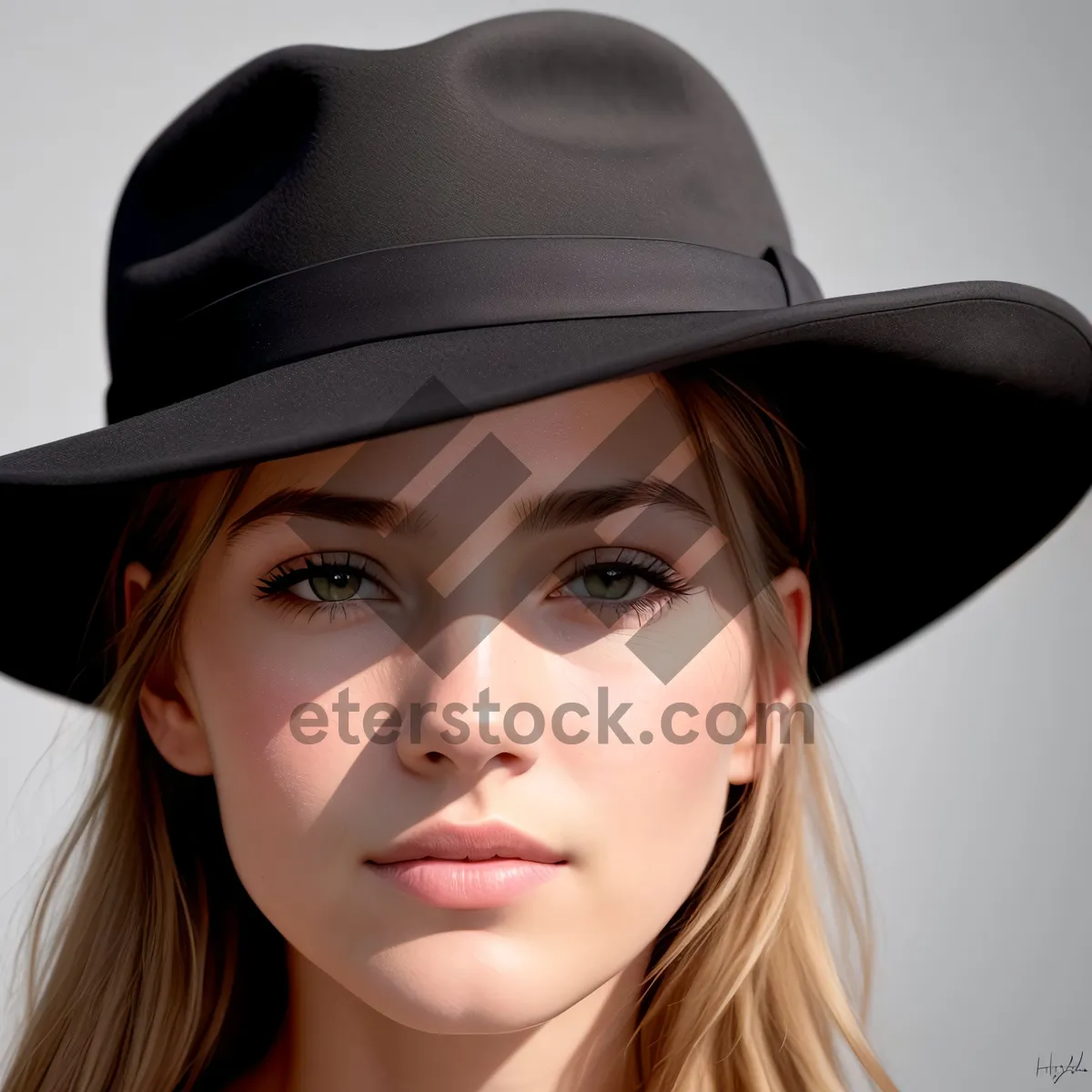 Picture of Pretty Lady in Smiling Cowboy Hat