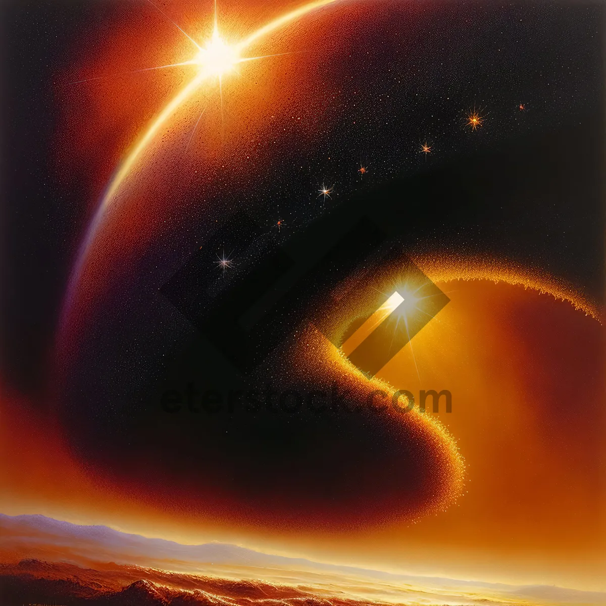 Picture of Glowing Sun: Celestial Flame in Fantasy Universe
