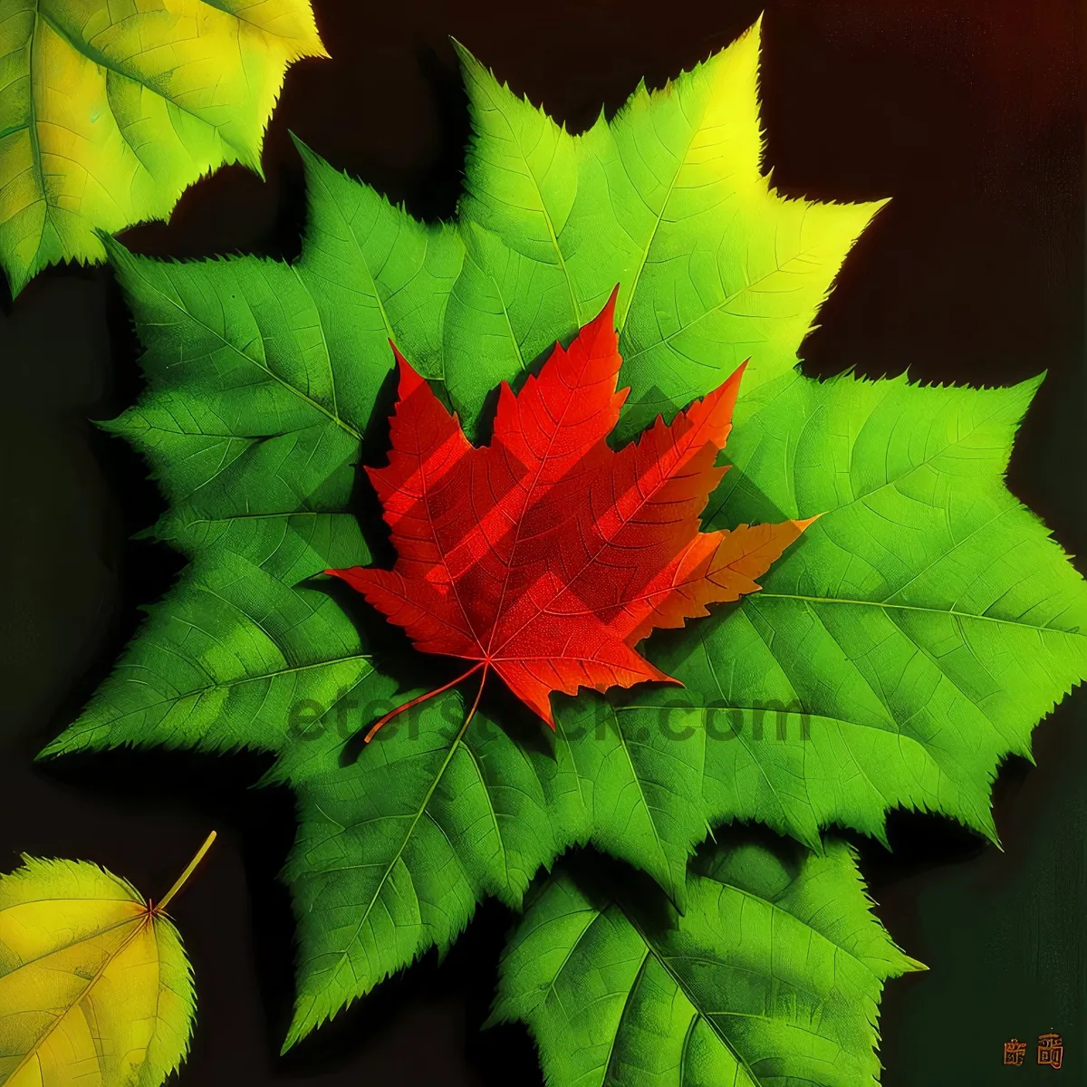 Picture of Vibrant Maple Leaves in Autumn