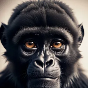 Wild Primate Portrait: Ape, Monkey, Gibbon, Gorilla, Chimpanzee