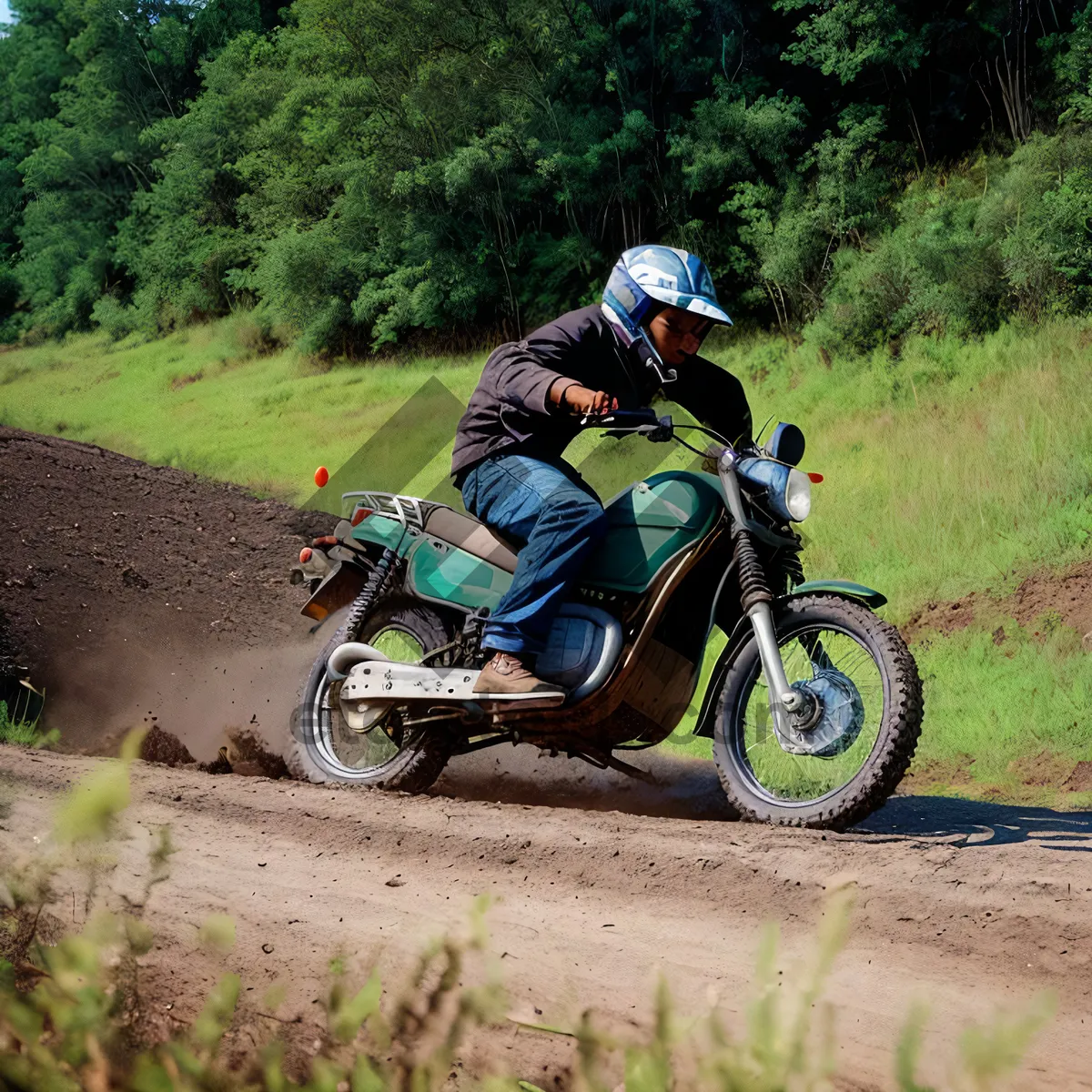 Picture of Adrenaline Rush: Motorcyclist Racing on an Open Road