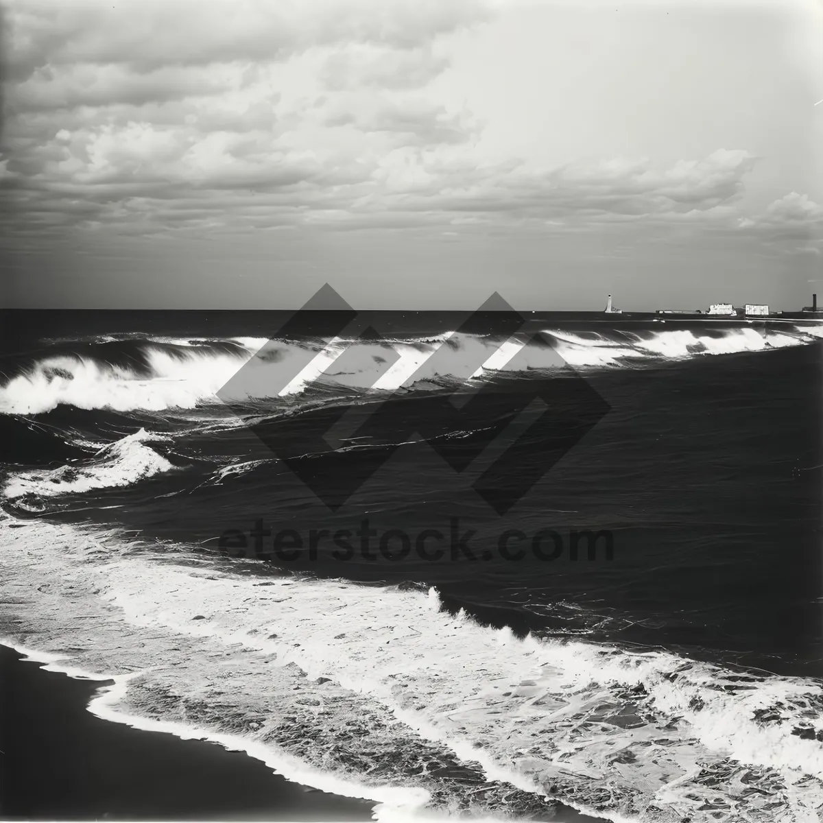 Picture of Serenity by the Shore: Coastal Breakwater with Sunset