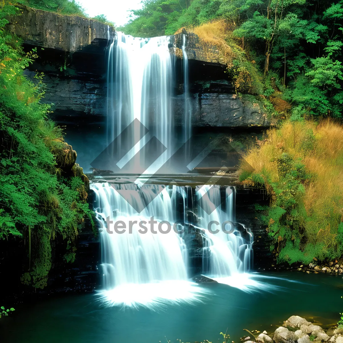 Picture of Serene Cascading Waters at Forest Park