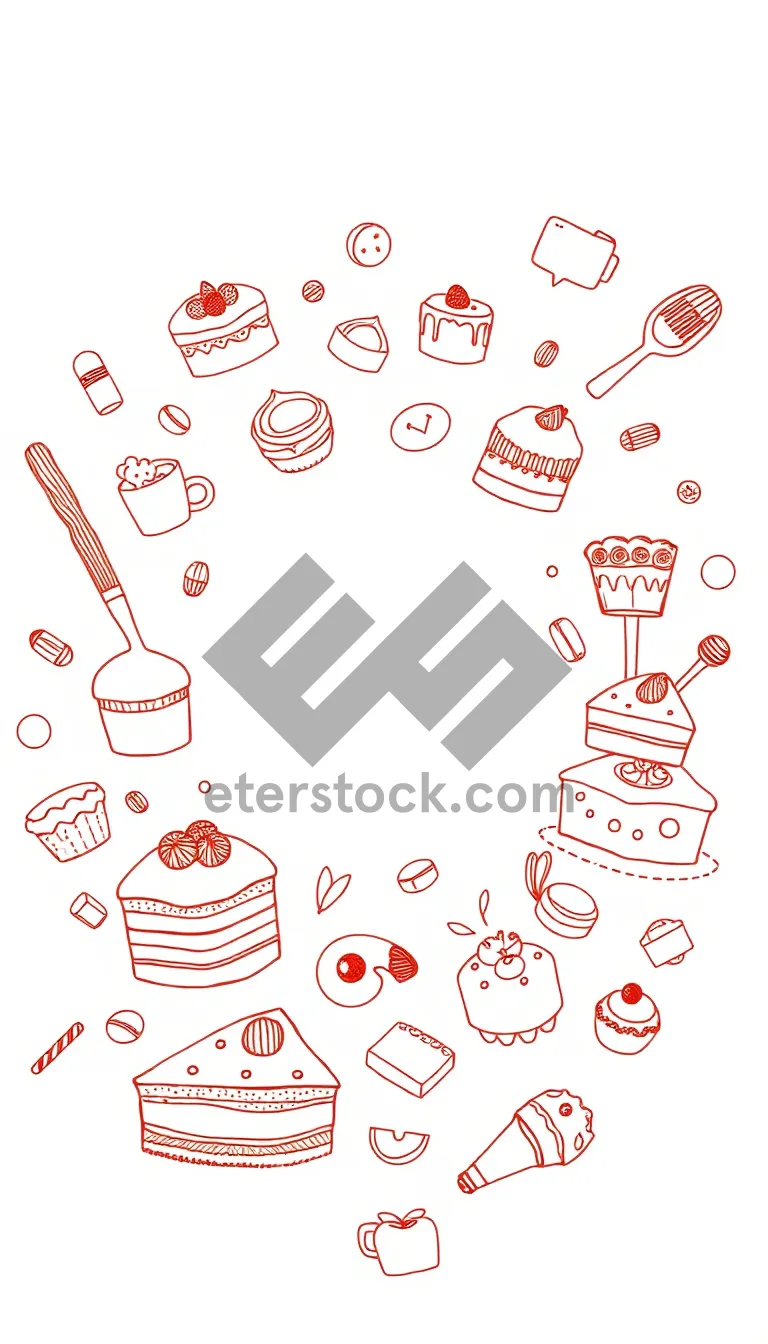 Picture of Floral Snowman Silhouette Design Element Illustration