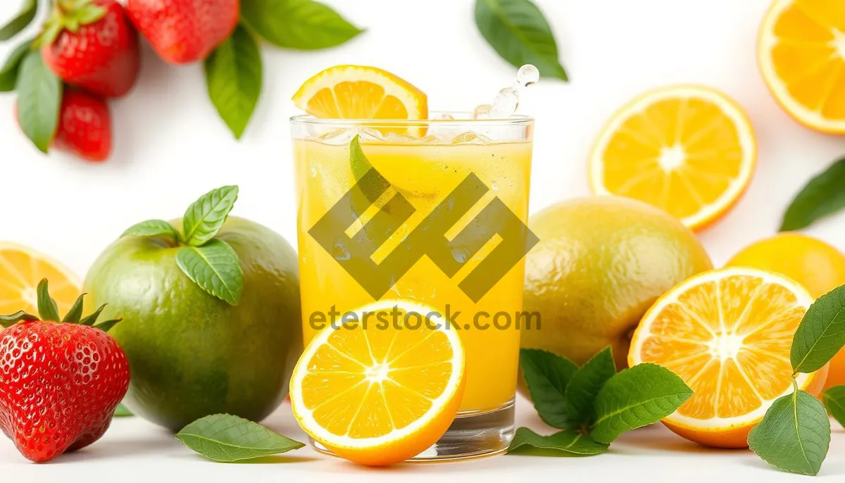 Picture of Refreshing Citrus Fruit Juice in Glass Jar