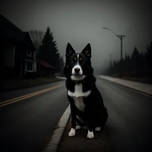 Adorable Border Collie Puppy with Soulful Eyes