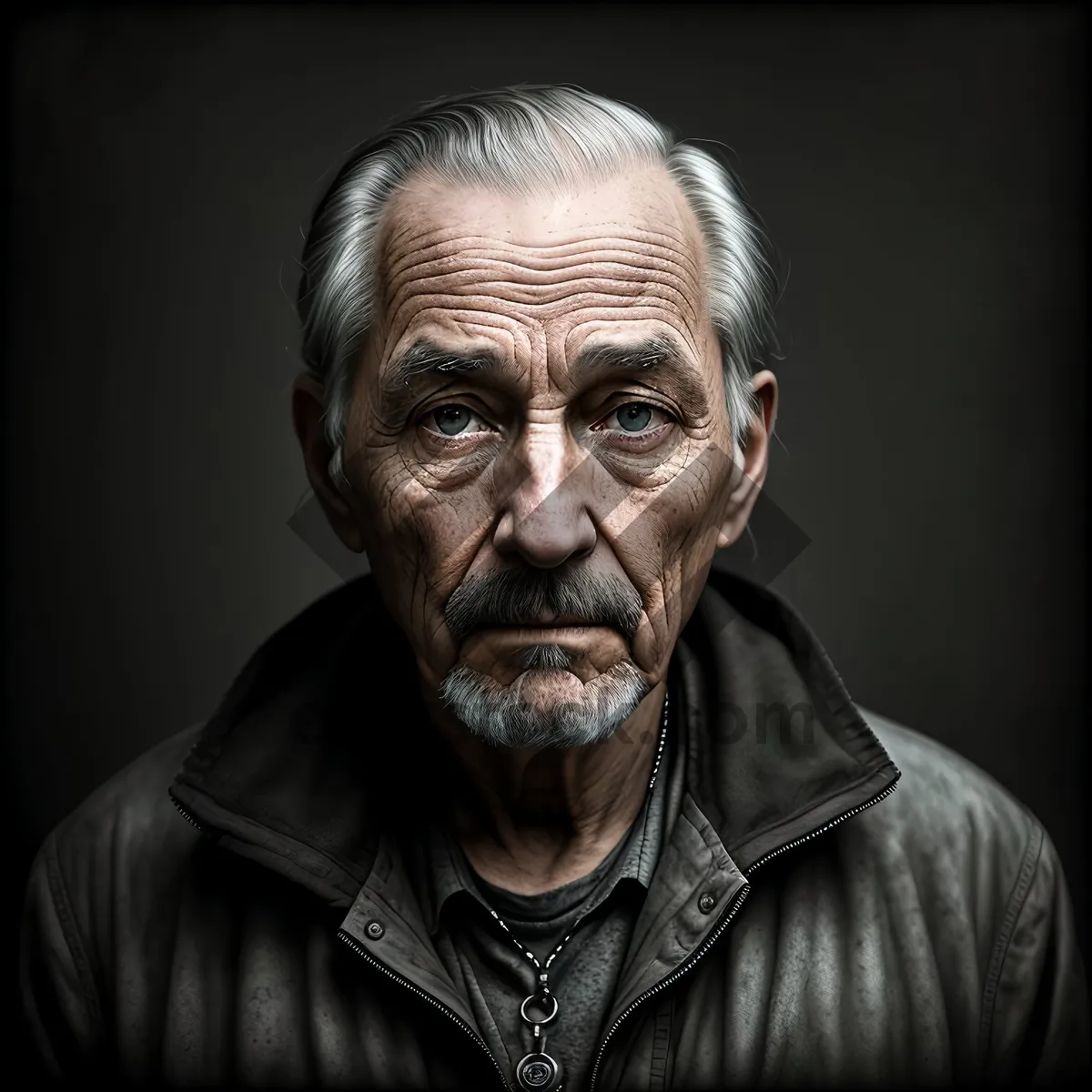 Picture of Serious elderly man with distinguished facial features