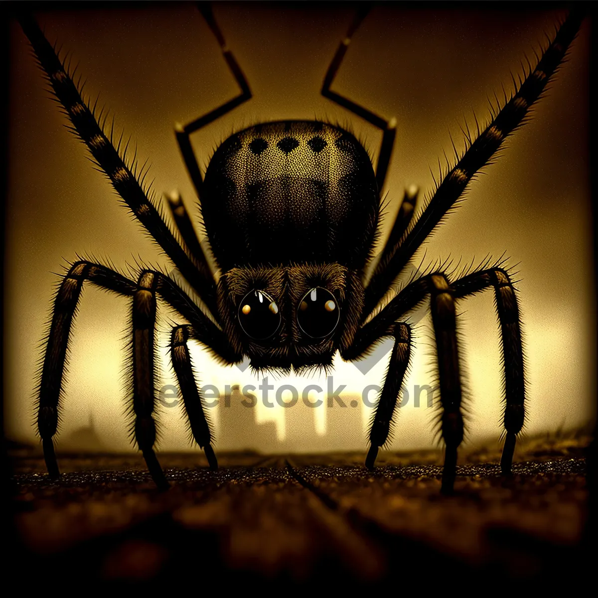 Picture of Barn Spider - Black and Gold Arachnid Beauty