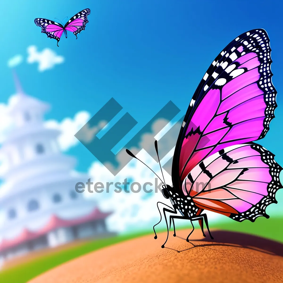 Picture of Delicate Monarch Butterfly on Colorful Flower