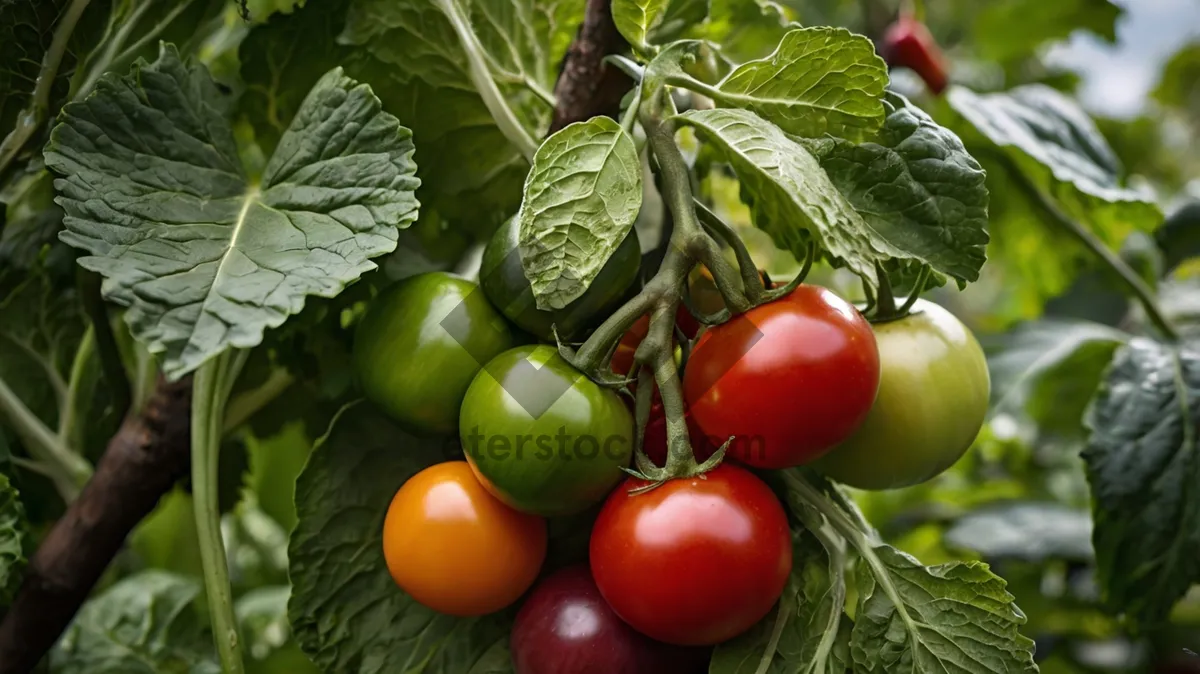 Picture of Fresh, Colorful Vegetables and Juicy Tomatoes Salad