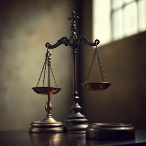 Golden Balance Scale for Business Justice Weight Measurement