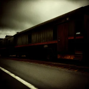 Urban Freight Train at Railway Station