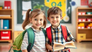 Happy couple smiling together in school