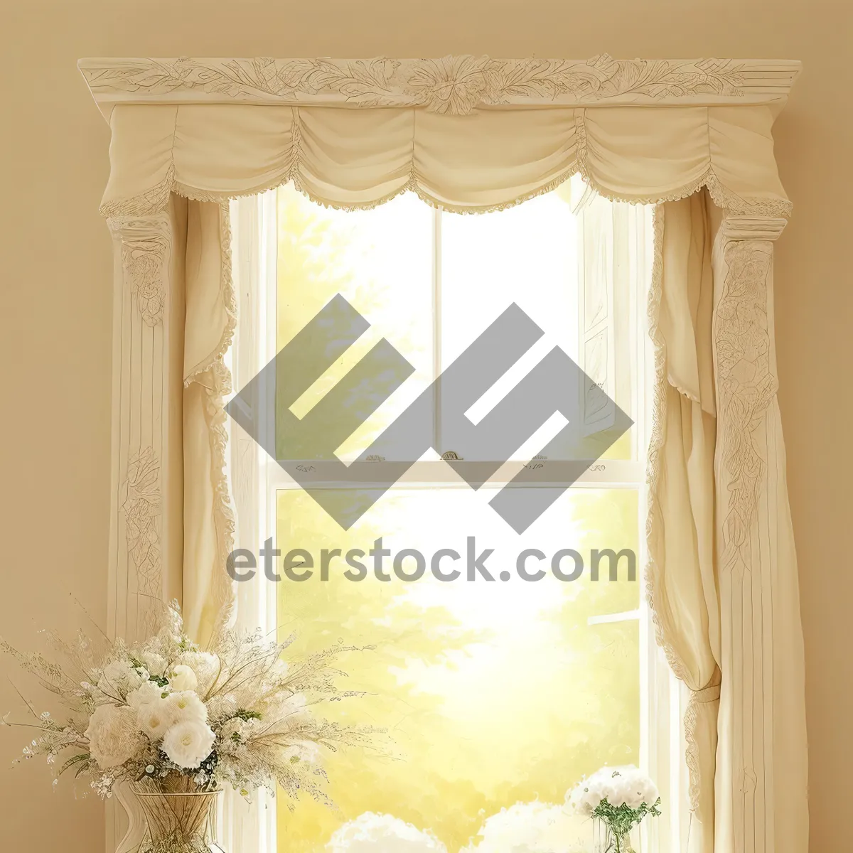 Picture of Antique Window Shade: Vintage Charm for Retro Decor