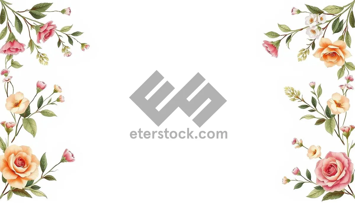 Picture of Floral design wallpaper with decorative border and frame.
