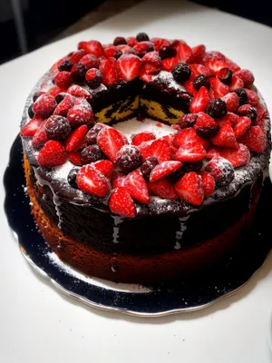 Delicious Berry Snack with Chocolate Drizzle