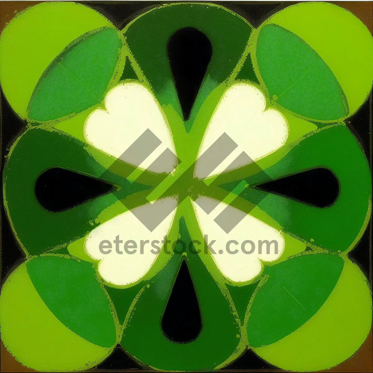 Picture of Abstract Clover Leaf Wallpaper Design