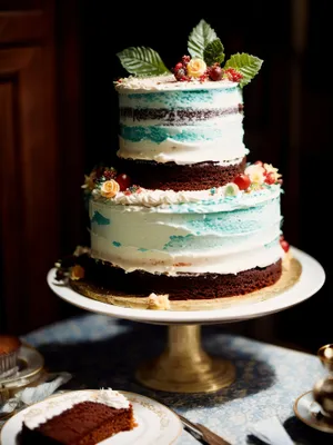 Gourmet Chocolate Cake with Creamy Fruit Trifle