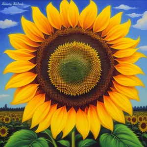 Vibrant Sunflower Blossom in Summer Field