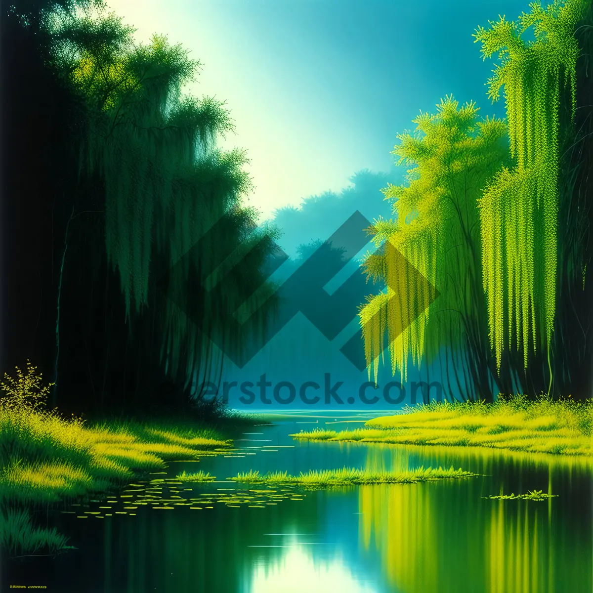 Picture of Serene Reflections: Willow by the Lake