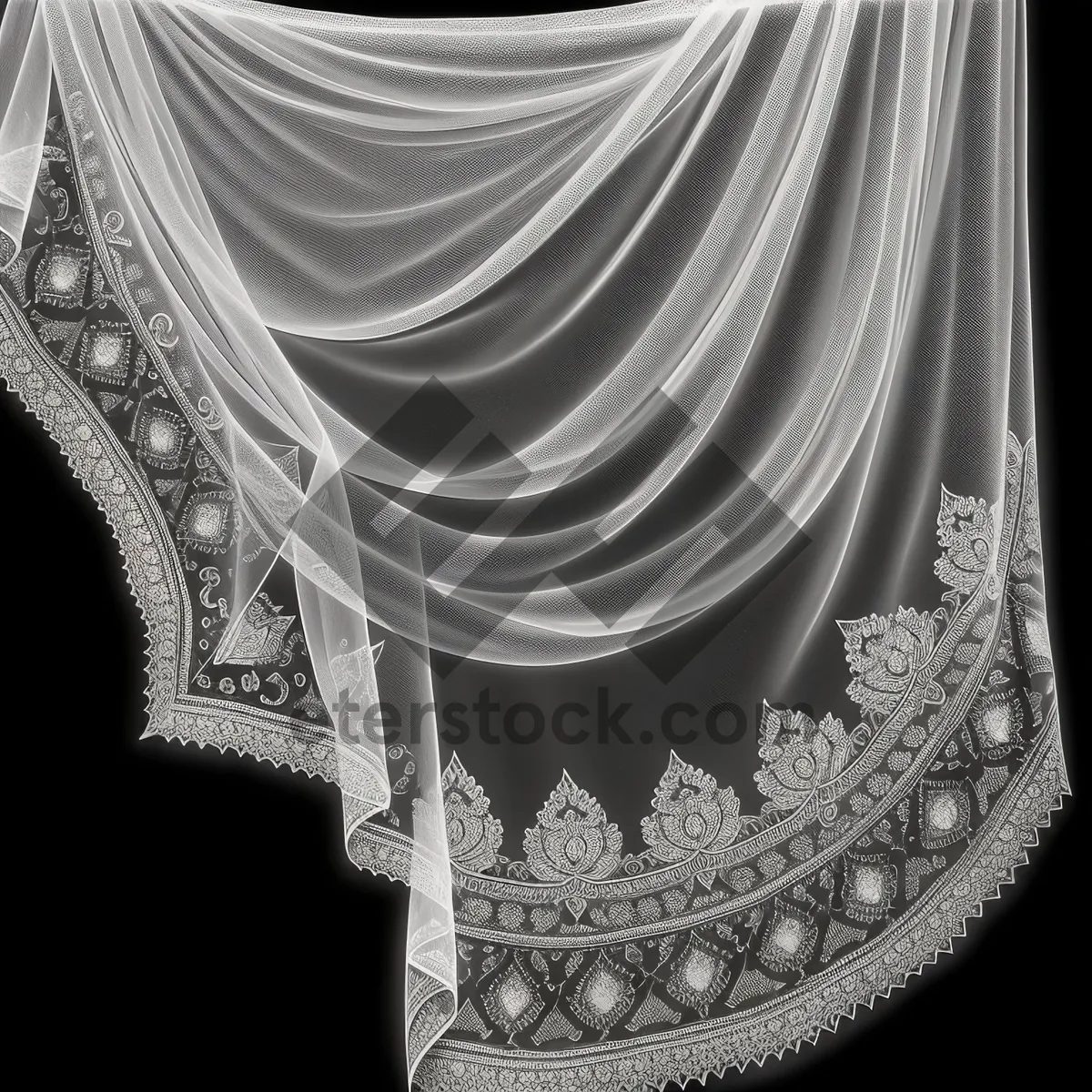 Picture of Hanging Theater Curtain with Intricate Light Patterns