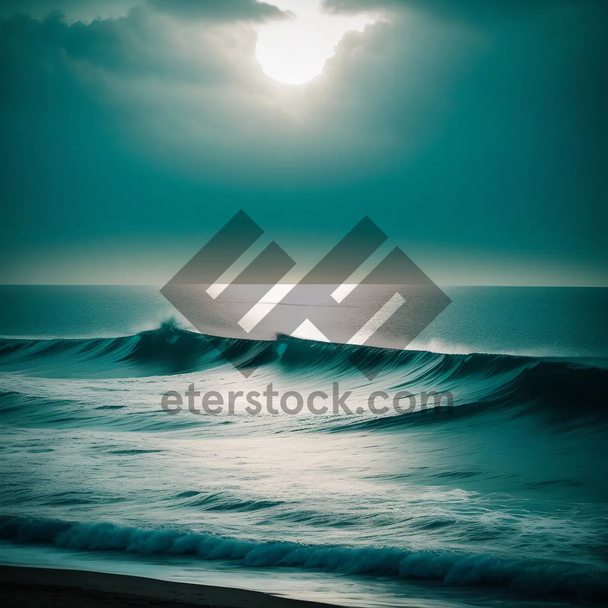 Picture of Serenity by the Shore: Sun-kissed Waves Embrace Tropical Bliss