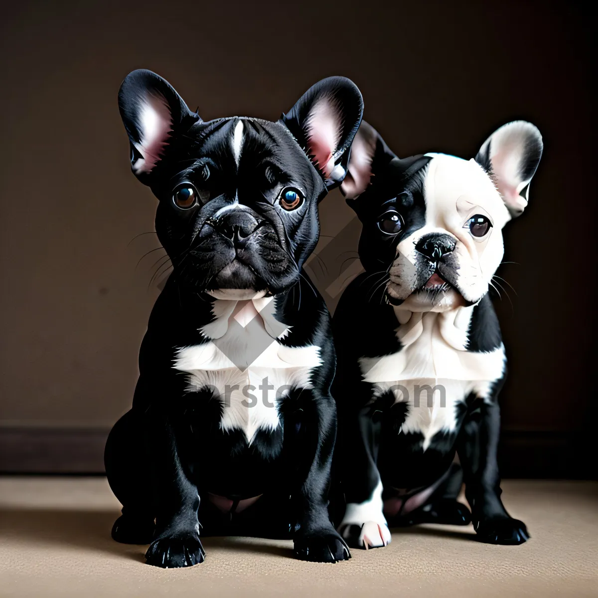 Picture of Irresistible Bulldog Puppy: Captivating Sitting Pose with Wrinkles