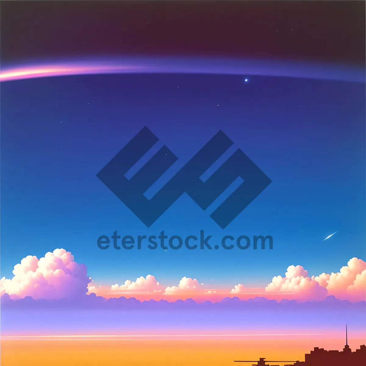 Picture of Vibrant Sunset Over Colorful Clouds