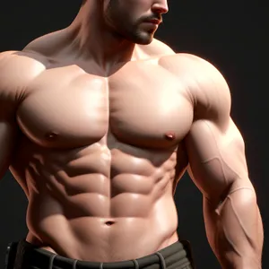 Muscular Male Bodybuilder with Attractive Torso