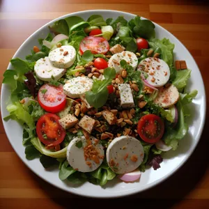 Delicious Gourmet Salad with Fresh Veggies and Cheese