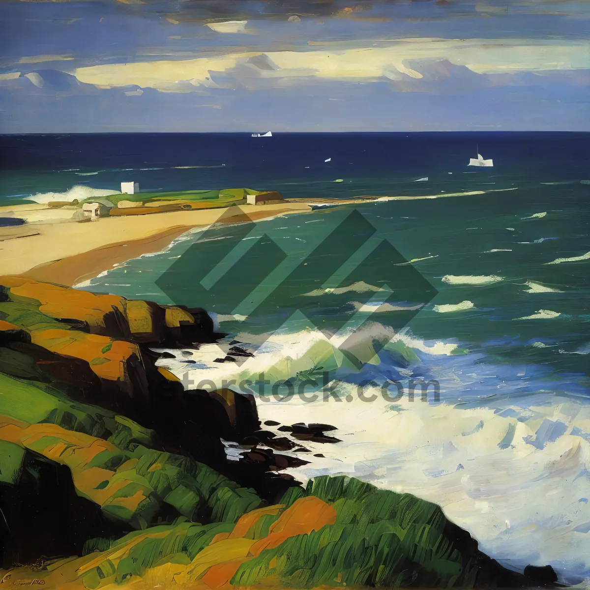 Picture of Serene Beach Paradise - Glimpses of Tropical Shoreline