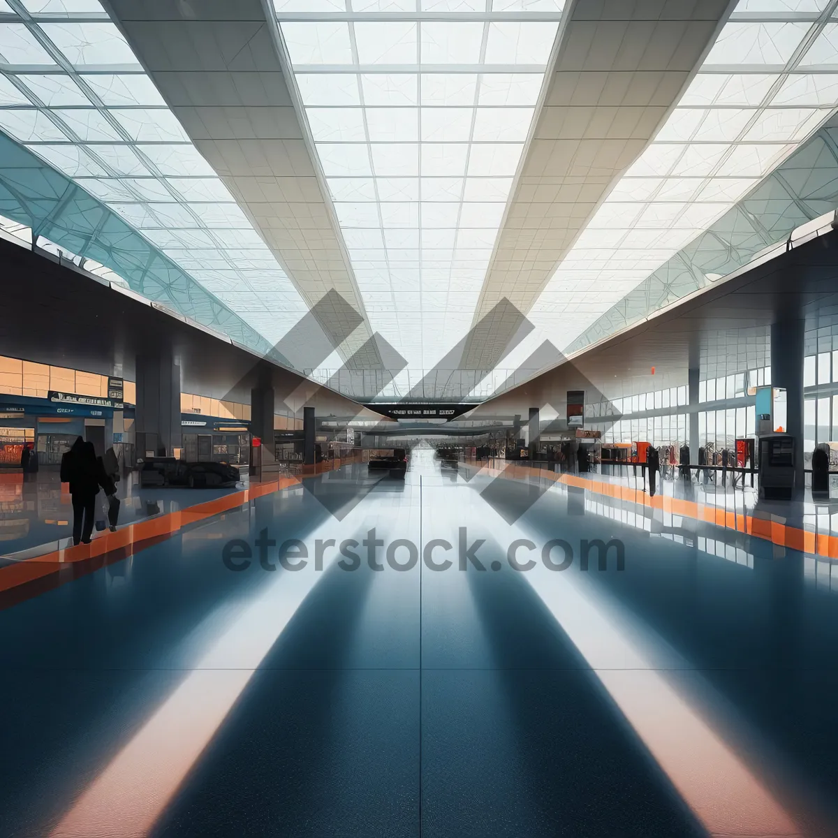 Picture of Urban Transit Hub: Modern Transport Center in Glass-Lined Station