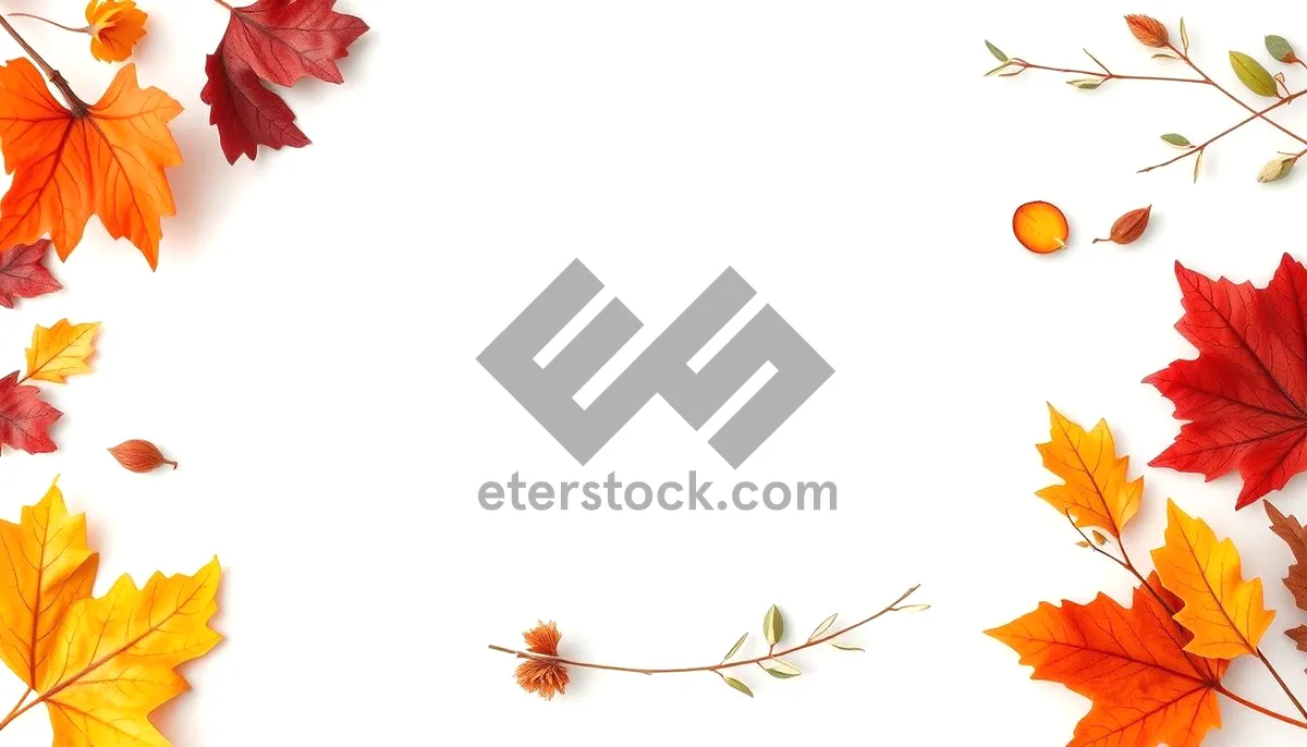 Picture of Japanese floral design card with plant and branch.