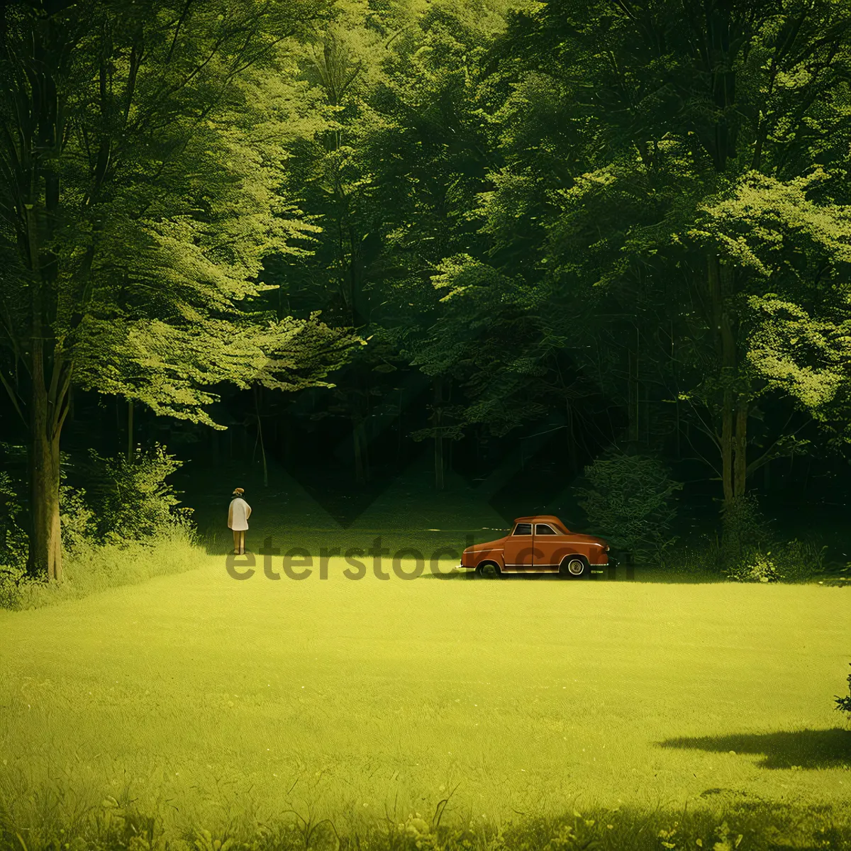 Picture of Nature's Haven: Serene Park Landscape with Lush Trees