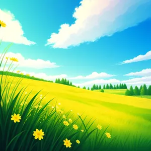 Idyllic Meadow: Serene Countryside Landscape