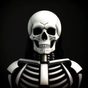 Mechanical Skeleton: A Terrifying Sculpted Bust