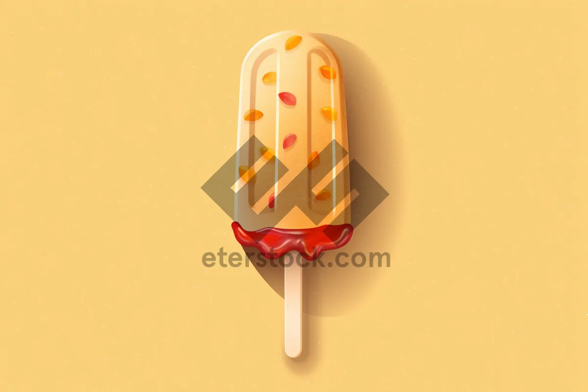 Picture of Yellow Candy Ice Lolly Dessert