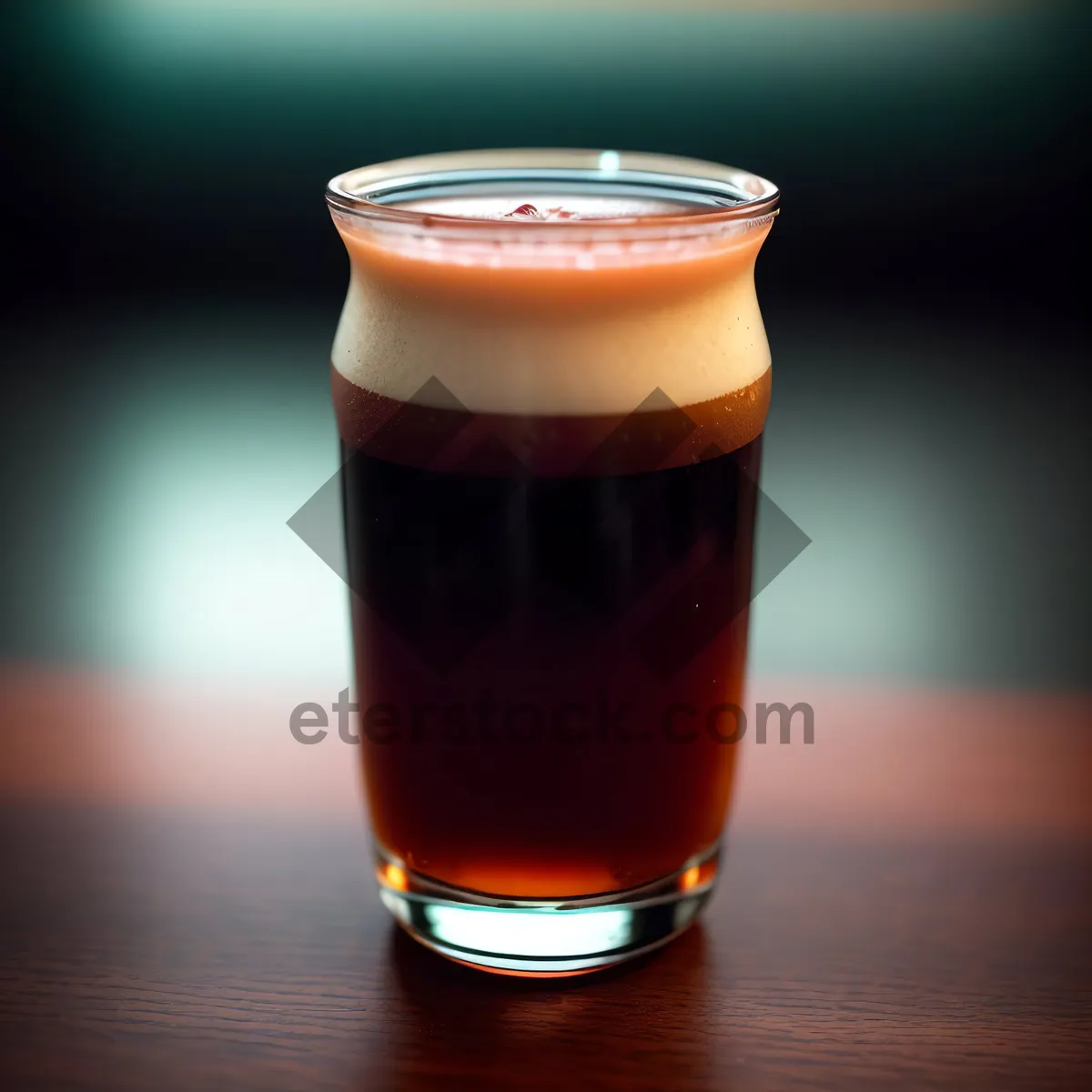 Picture of Frothy Lager in Glass Mug at Bar