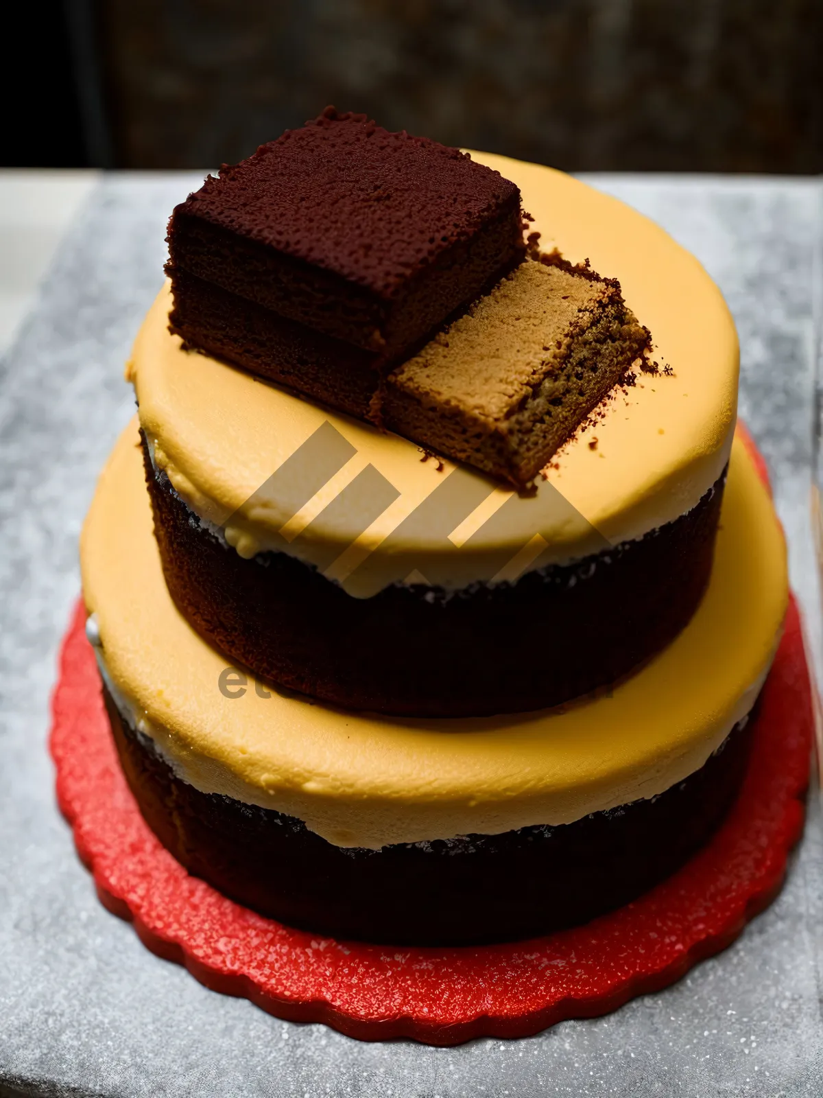 Picture of Delicious Chocolate Cake with Fresh Fruit Topping