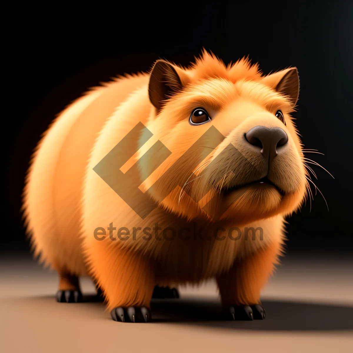 Picture of Adorable Guinea Pig with Fluffy Brown Fur