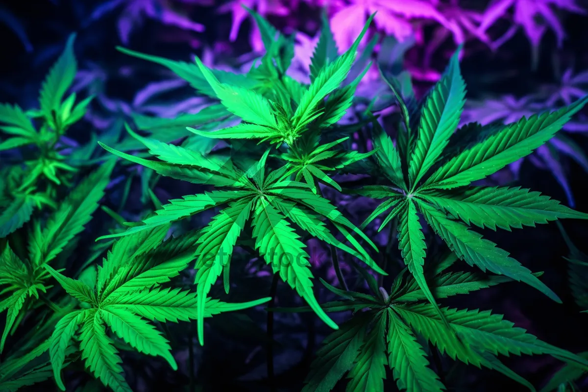 Picture of Colorful Cannabis Plant in Sunlight